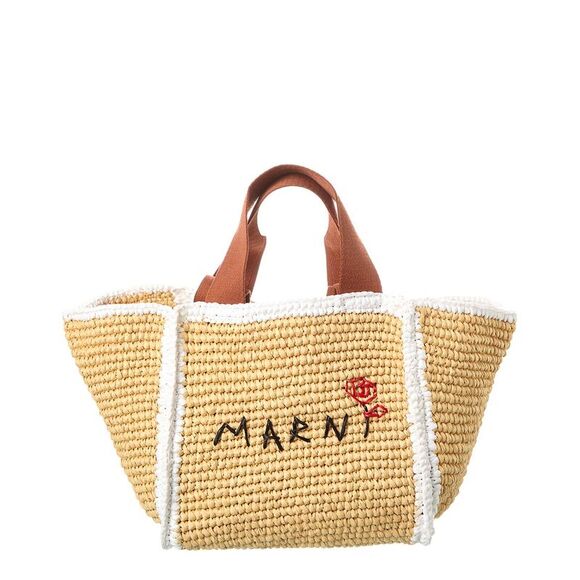 Marni Macrame Sillo Small Shopper Tote Brown